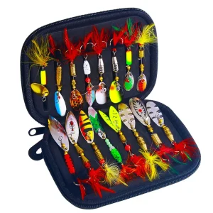 16PCS Fake Bait Spinner Lures Trout Salmon