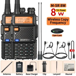 2PCS M-5R 8W Walkie Talkie