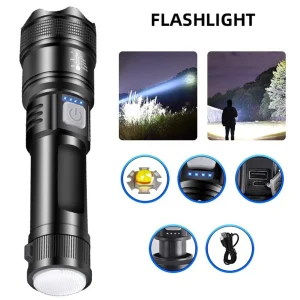 XHP50 High Power Flashlight 2500mAh LED Flashlight